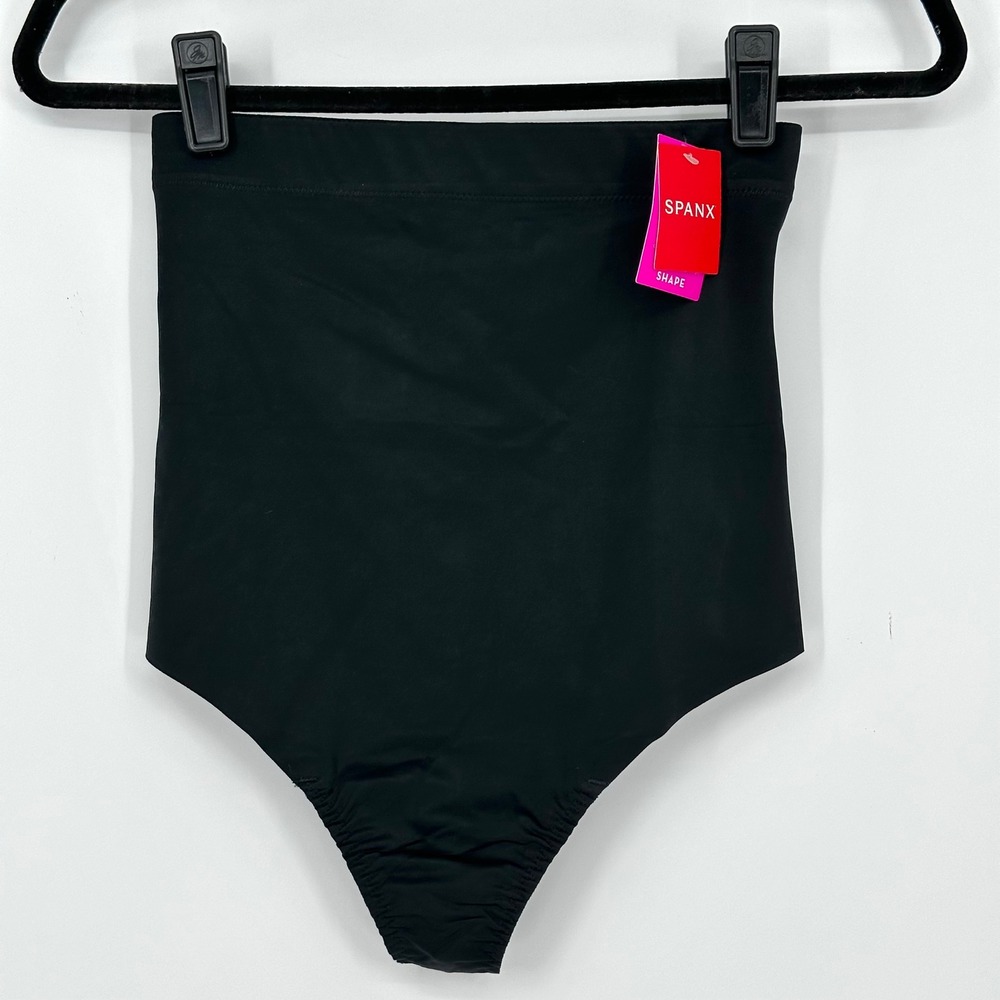 NEW SPANX Black High Waist Thong‎ Roll Free Shape Wear Women's Large